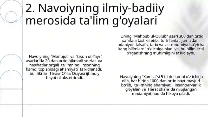 Alisher Navoiy shaxsiyati va uning ilmiy- badiiy merosida tarbiya masalasining ustuvorligi 4