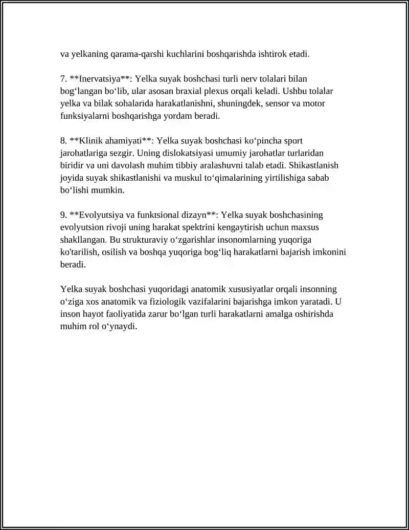 Yelka Suyagi Boshchasi 4