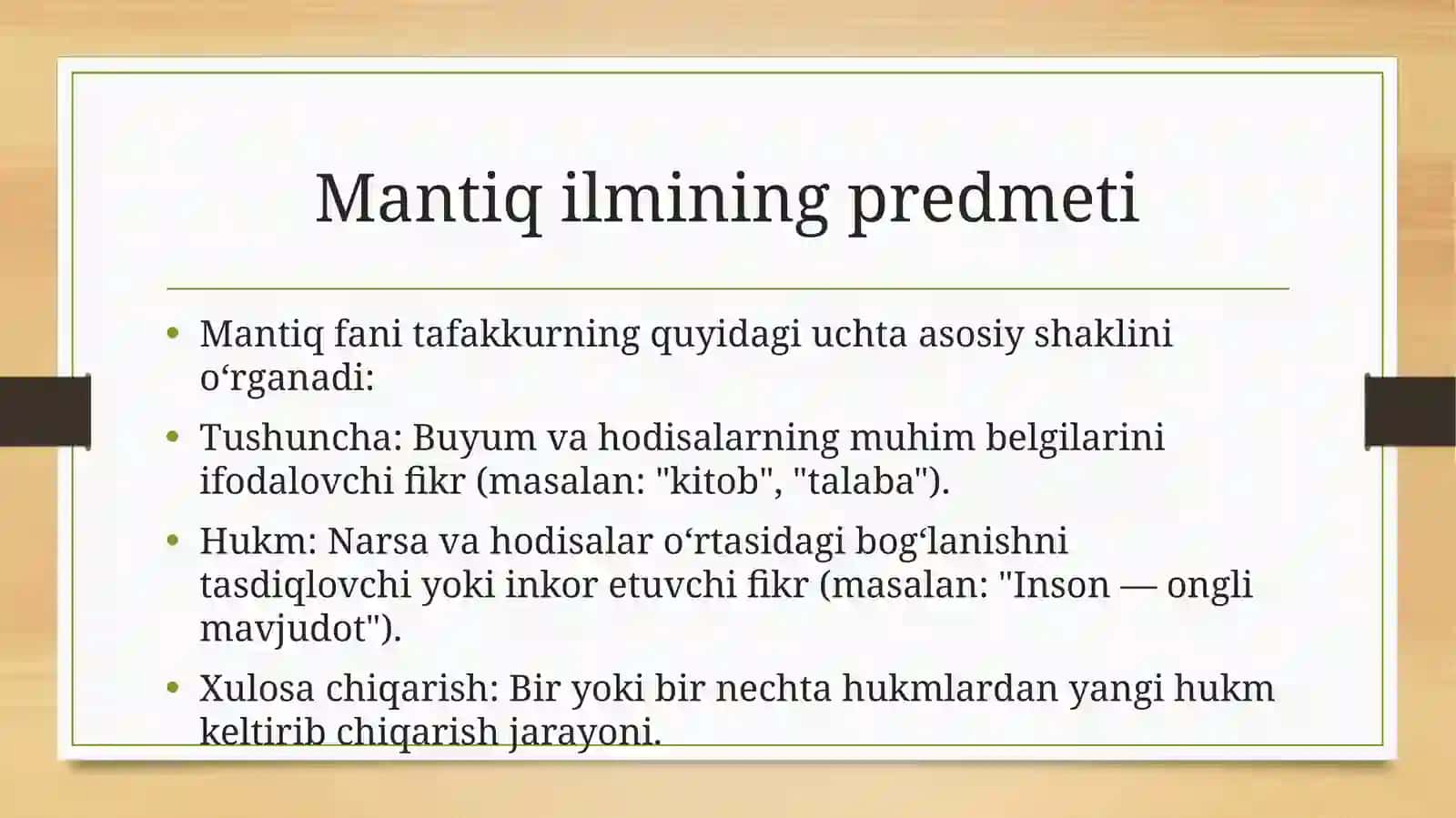 Mantiq ilmi: Tafakkur shakllari va qonuniyatlari 4