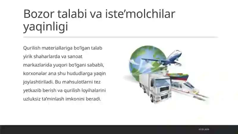 Qurilish sanoati korxonalarini joylashtirish 4