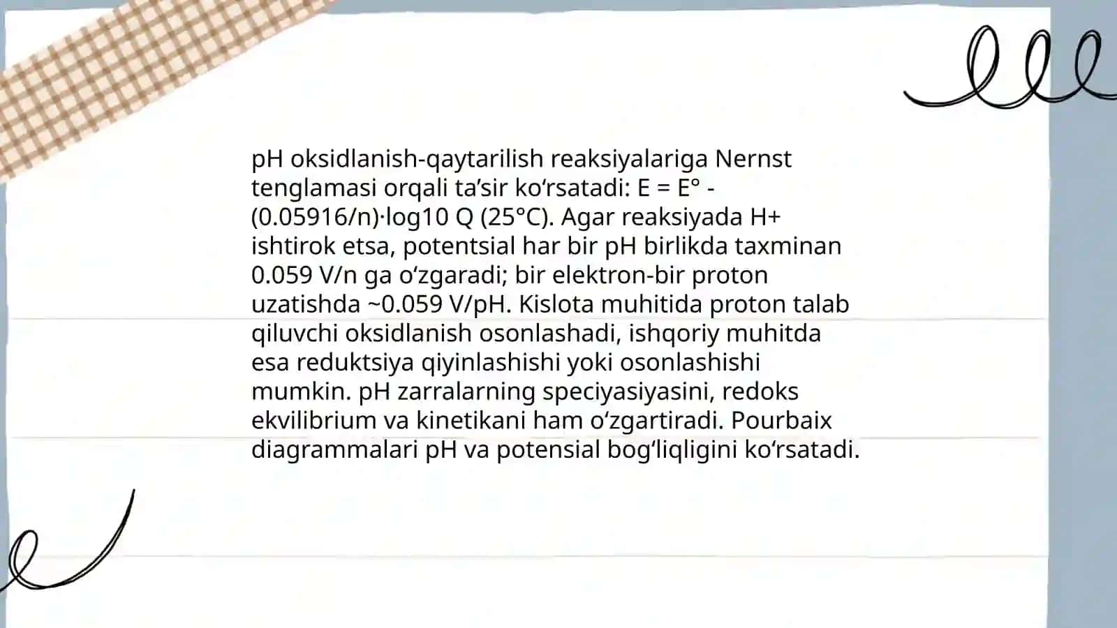 Elektrod potensial va Oksidlanish-qaytarilish reaksiyalari 4