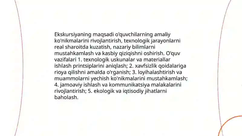 Texnologiya darslarida ekskursiyalarni tashkil etish 4