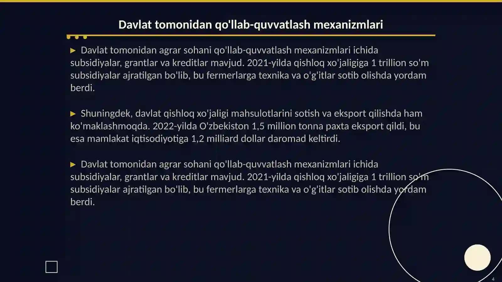Agrar sohani davlat tomonidan tartibga solish va qo'llab - quvvatlash 4