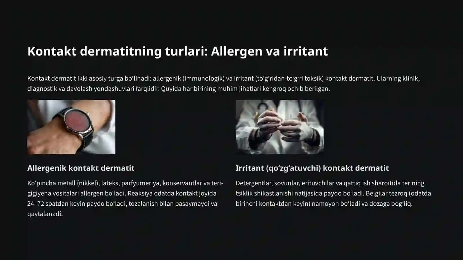 Allergik dermatitlar: Kontakt va toksik dermatit 4
