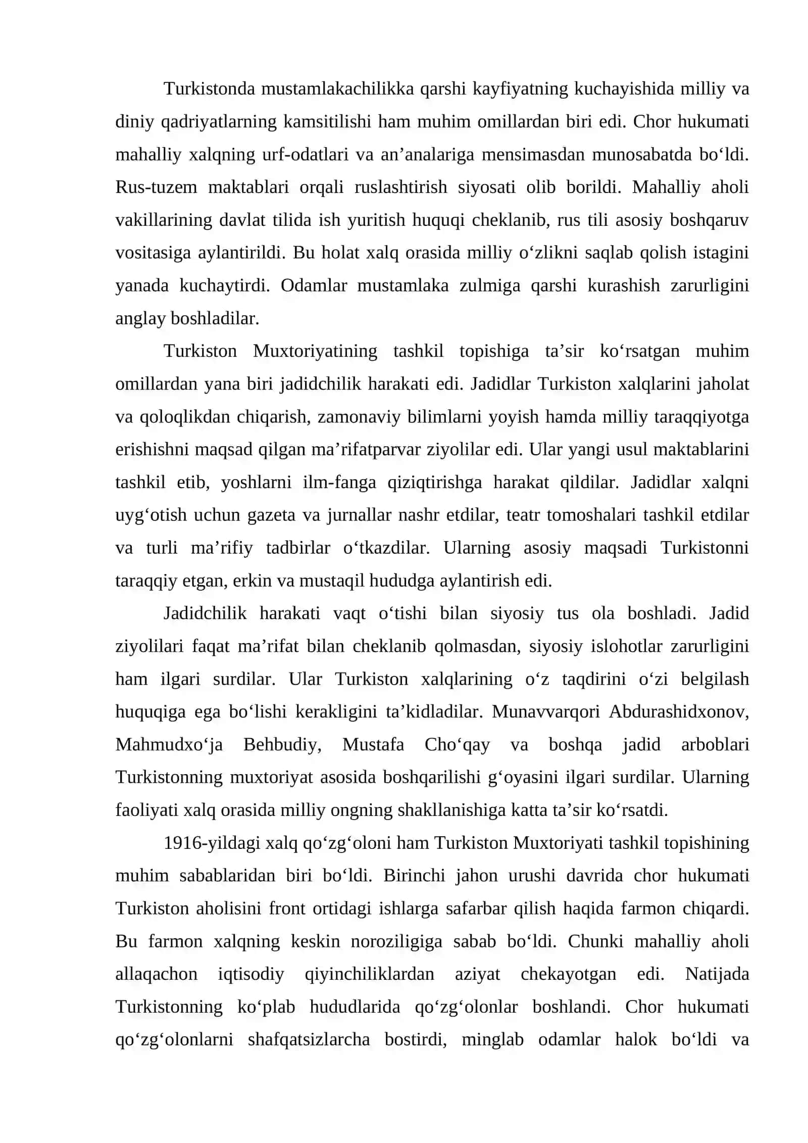 Turkiston muxtoriyati va uning tarixiy ahamiyati 4