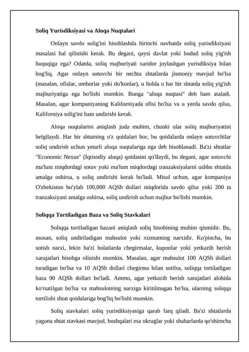 Onlayn savdo solig'ini hisoblashning asosiy tamoyillari 4