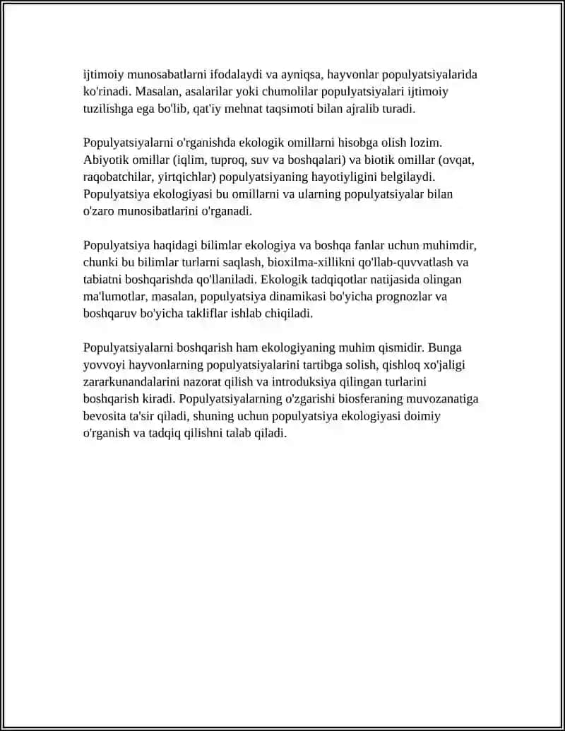 POPULYATSIYALAR EKOLOGIYASI 4