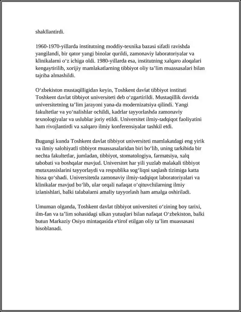 Toshkent Davlat Tibbiyot Universiteti 4