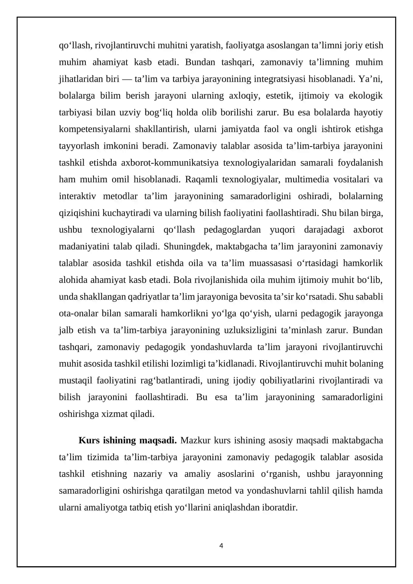 Maktabgacha ta’limda ta’lim-tarbiya jarayonini tashkil etishning zamonaviy talablari 4