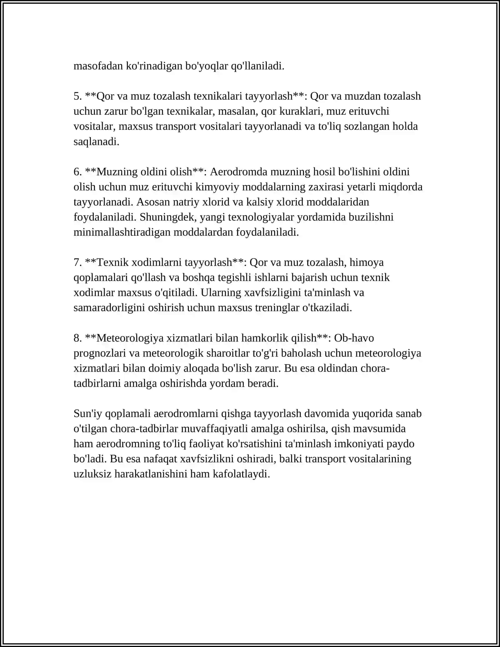 SUN'IY QOPLAMALI AERADROMLARNI QISHDA SAQLASH 4