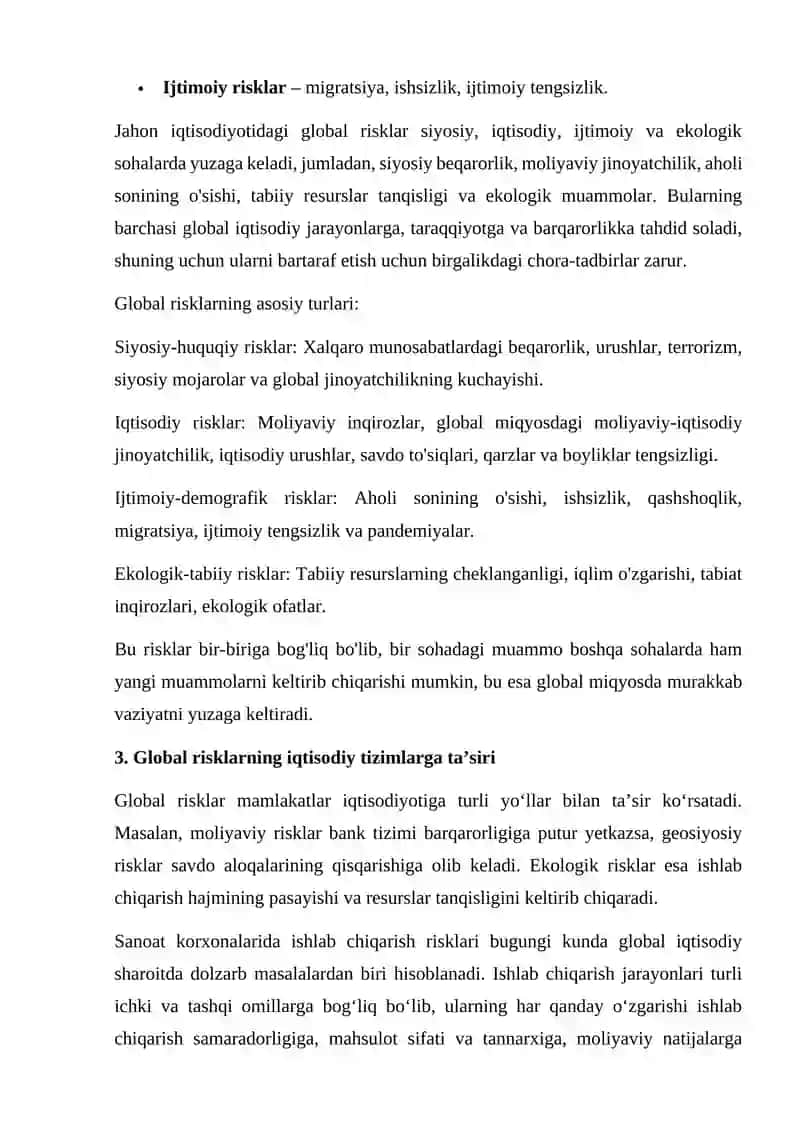 JAHON IQTISODIYOTIDA GLOBAL RISKLARNI BOSHQARISH 4