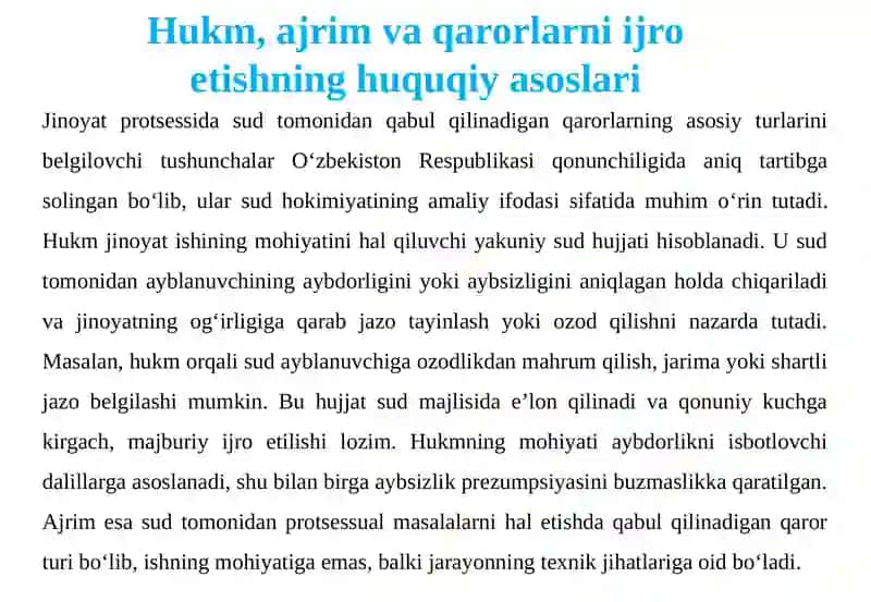 Hukm, ajrim va qarorlarni ijro etish 4