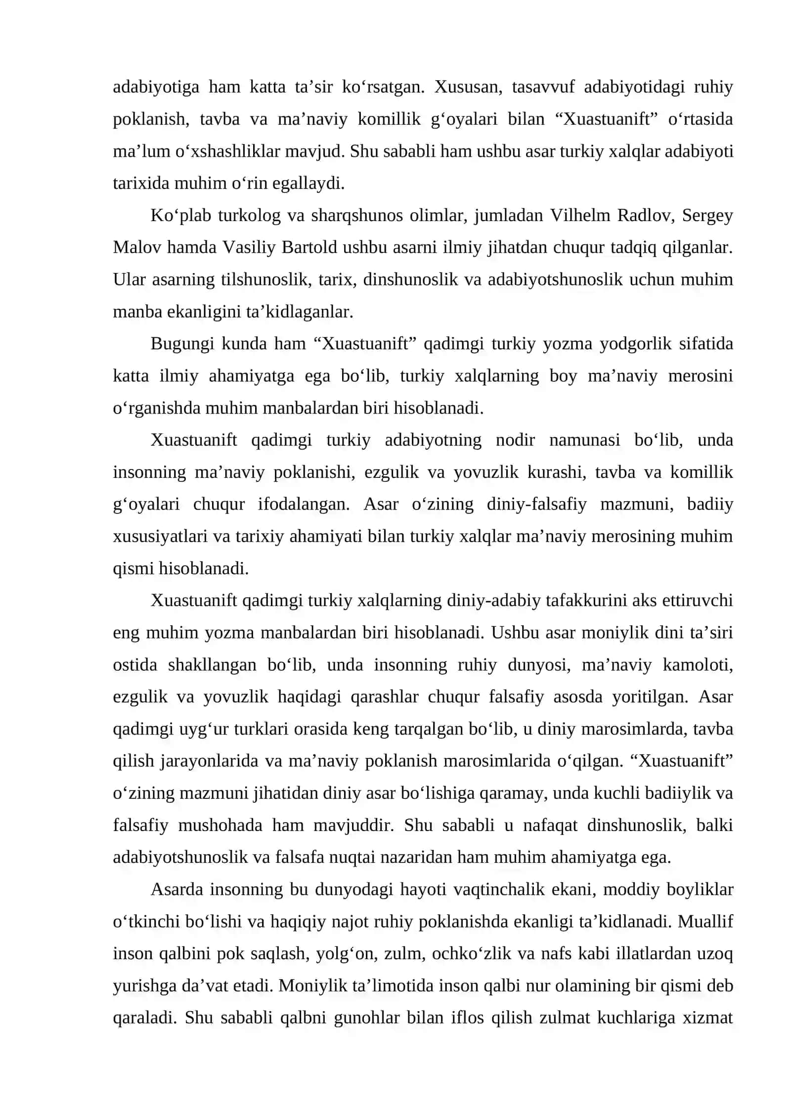 "XUASTUANIFT ( MONIYLAR TALBNOMASI) ASARI TAHLILI 4