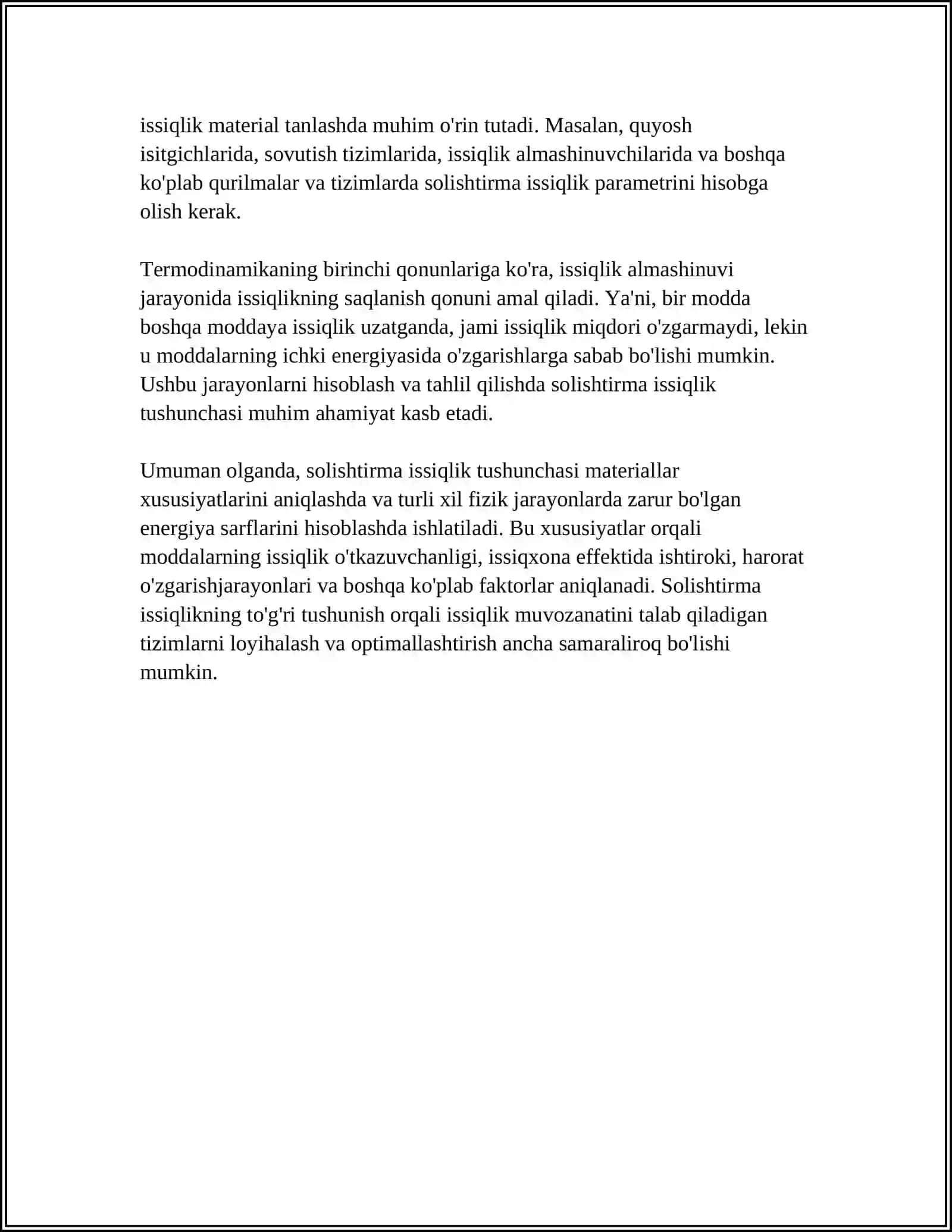 SOLISHTIRMA ISSIQLIK VA MOLYAR ISSIQLIK SIGʻIMILARI 4