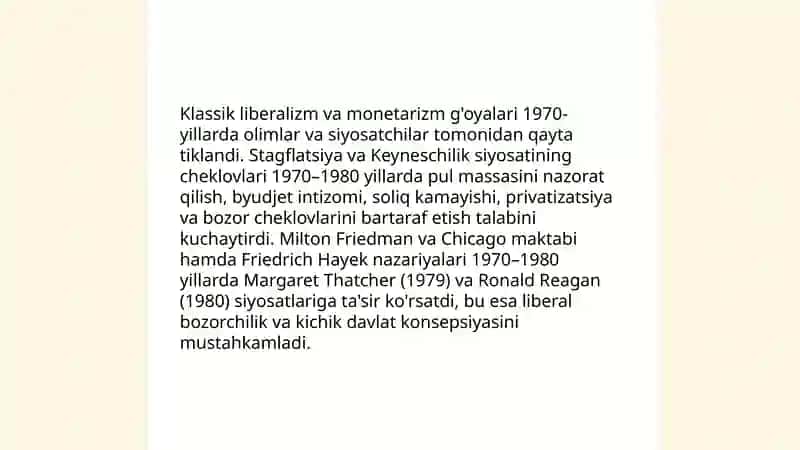Neoliberalizm vujudga kelishining shart-sharoitlari 4