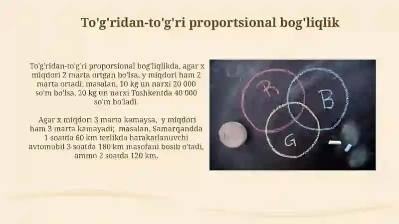 Miqdorlar orasidagi bogʻlanish turlari va ularga oid misollar 4