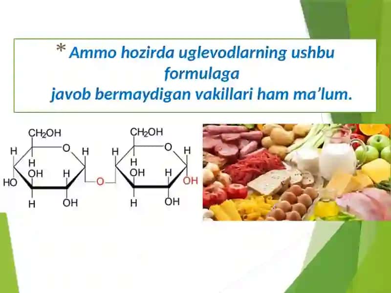 Umumiy noorganik kimyo  va organik kimyo “UGLEVODLAR 4