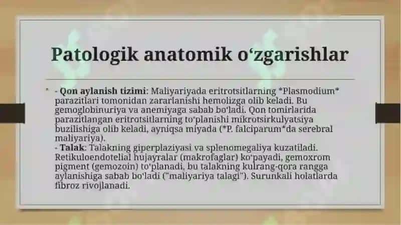 PARAZITAR INFEKSIYALAR (MALYARIYA LEYSHMANIOZ AMEBIAZ). 4