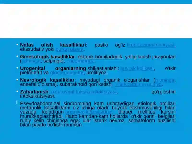 O’tkir qorinni simulyatsiya qiladigan kasalliklar 4