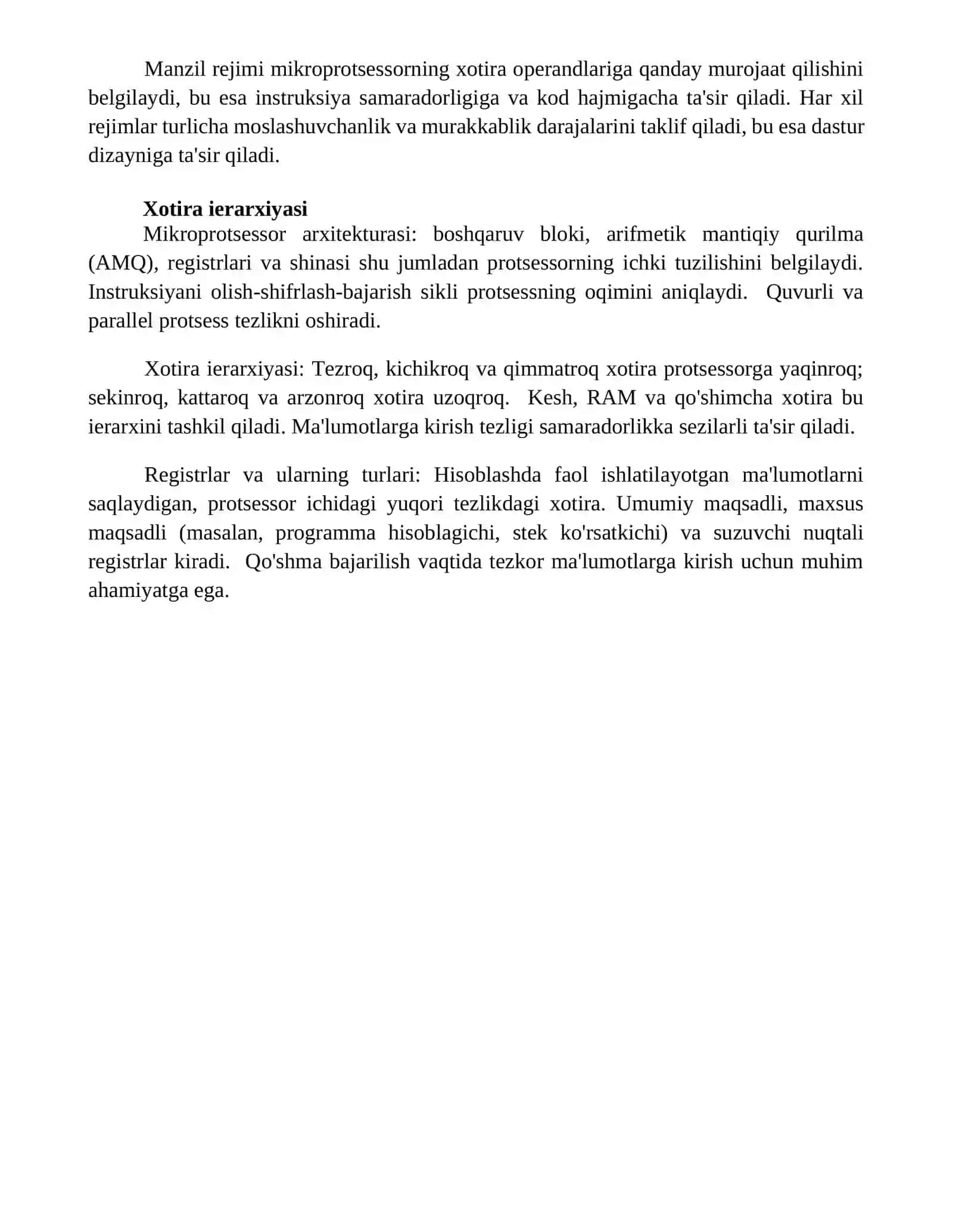 Mikroprotsessorlar tuzilishi va imkoniyatlari 4