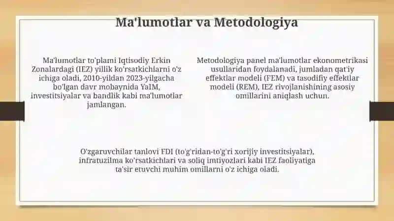 Iqtisodiy erkin zonalar rivojlanishini ekonometrik modellashtirish 4