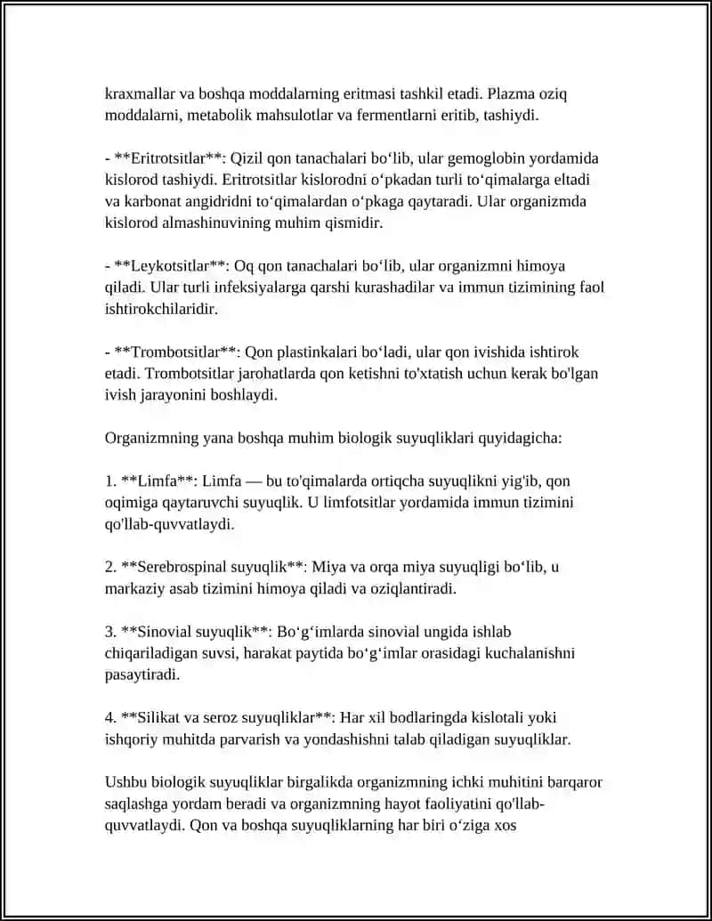 ORGANIZMNING BIOLOGIK SUYUQLIKLARI 4