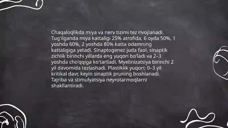 Chaqaloqlik davrining o'ziga xos xususiyatlari 4