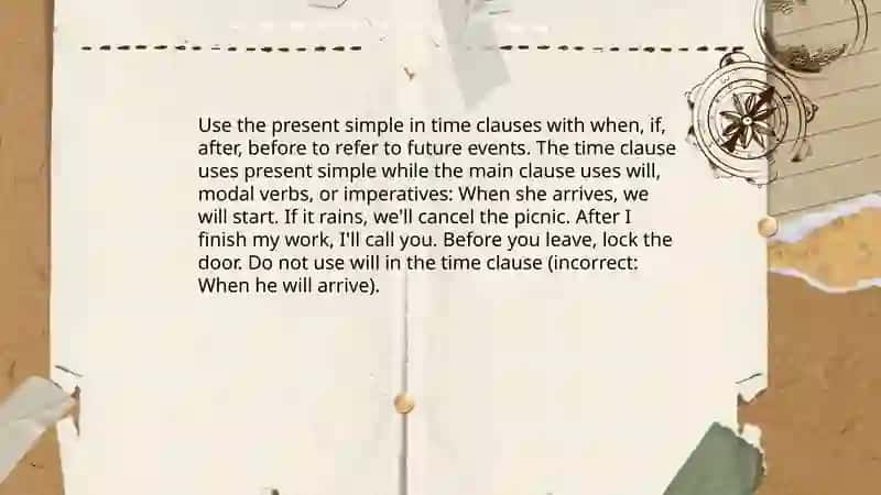 Present simple for timetables and fixed schedules 4