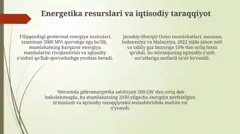 Janubiy-Sharqiy Osiyoning Tabiiy Resurslari 4
