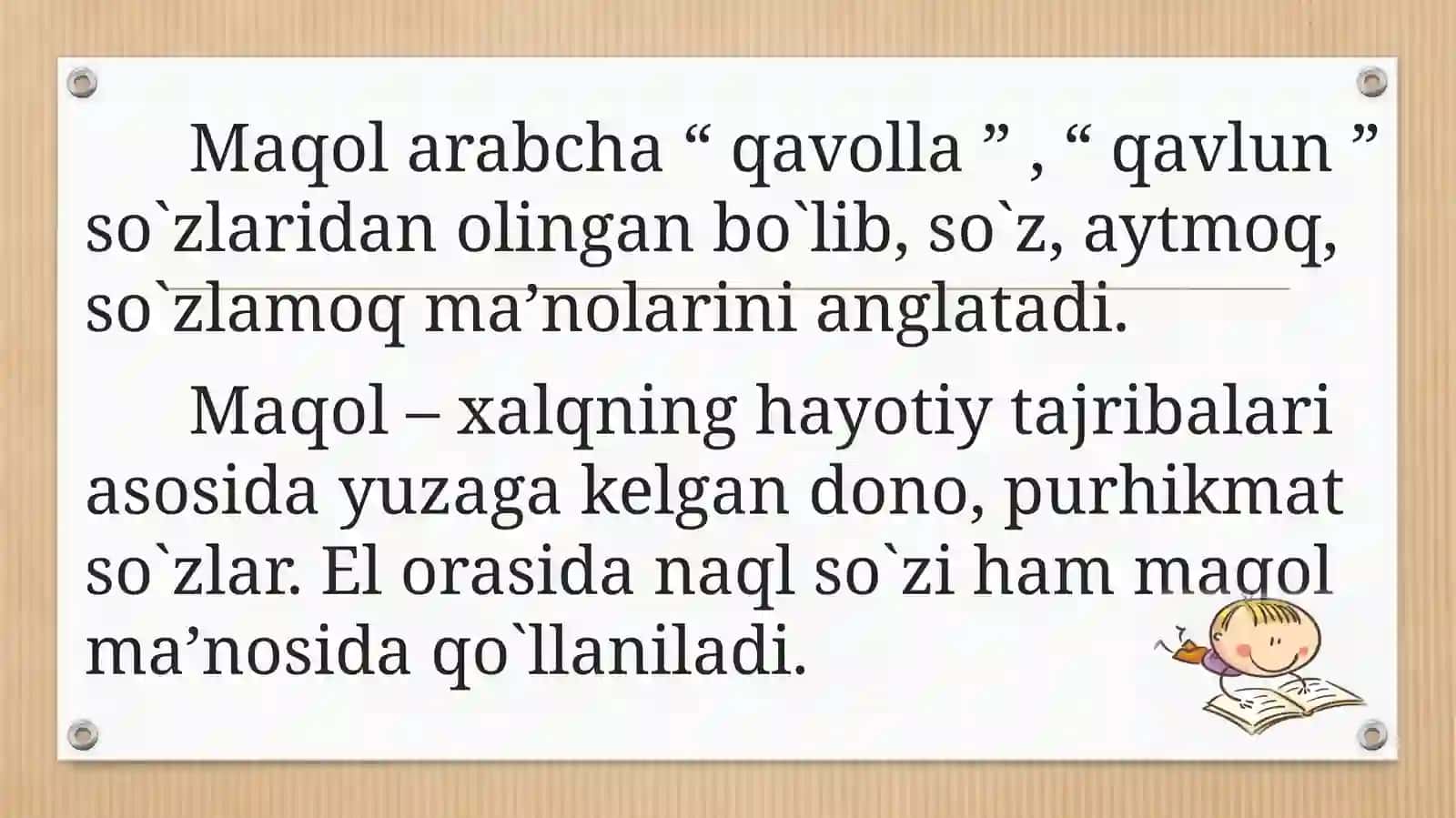 Bolalar adabiyotida xalq og'zaki ijodi. Maqol, topishmoqlar va tez aytishlar 4