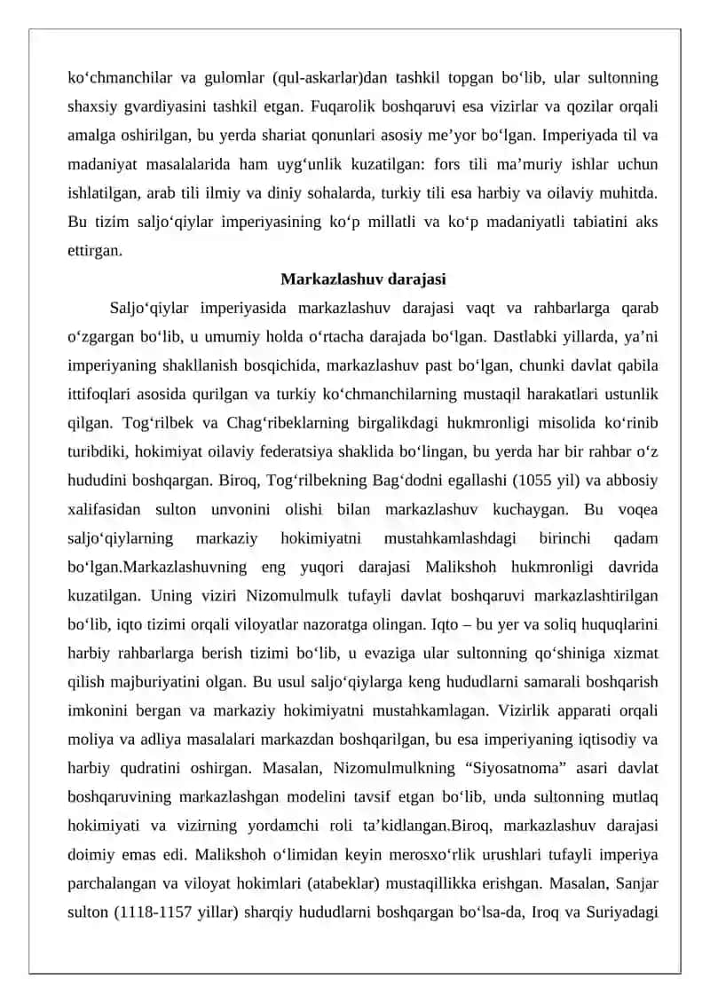 Saljo‘qiylarning boshqaruv tizimi 4