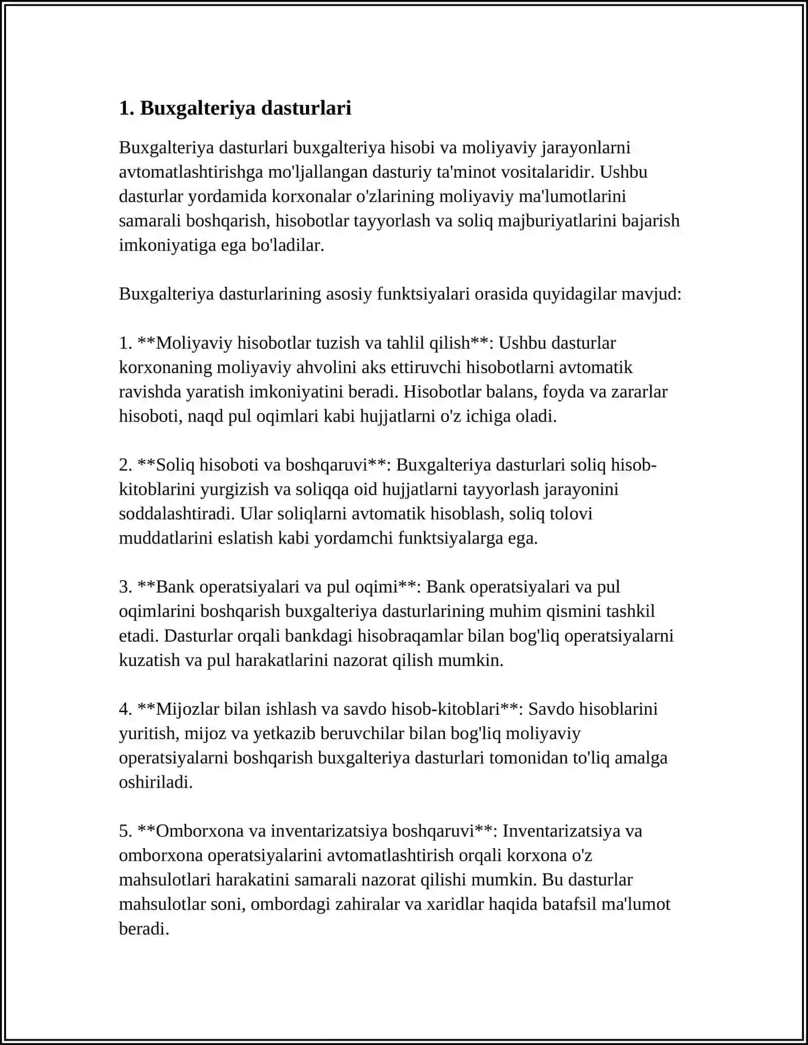 IQTISODIYOTDA FOYDALANADIGAN DASTURIY MAHSULOTLAR TASNIFI 4
