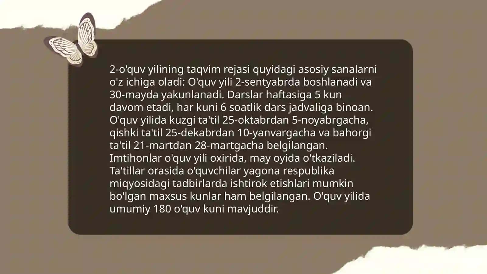 Yillik taqvim rejasi 4