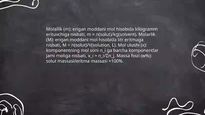 Eritmalar. Eritmalarning kolligativ xossalari 4