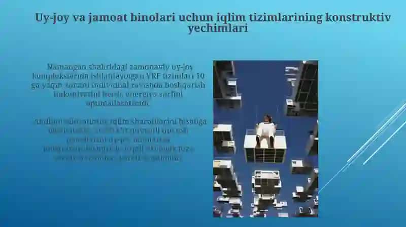 Turar-joy va jamoat binolarining havoni mo‘tadillash tizimlari konstruktiv yechimlari 4