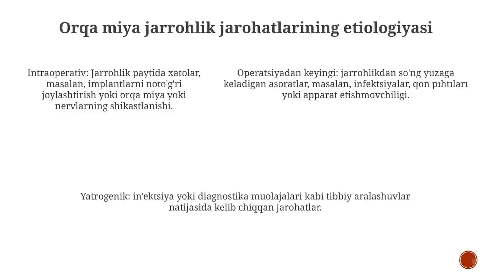 Umurtqa Pog‘Onasidagi Xirurgik Jaroxatlar 4