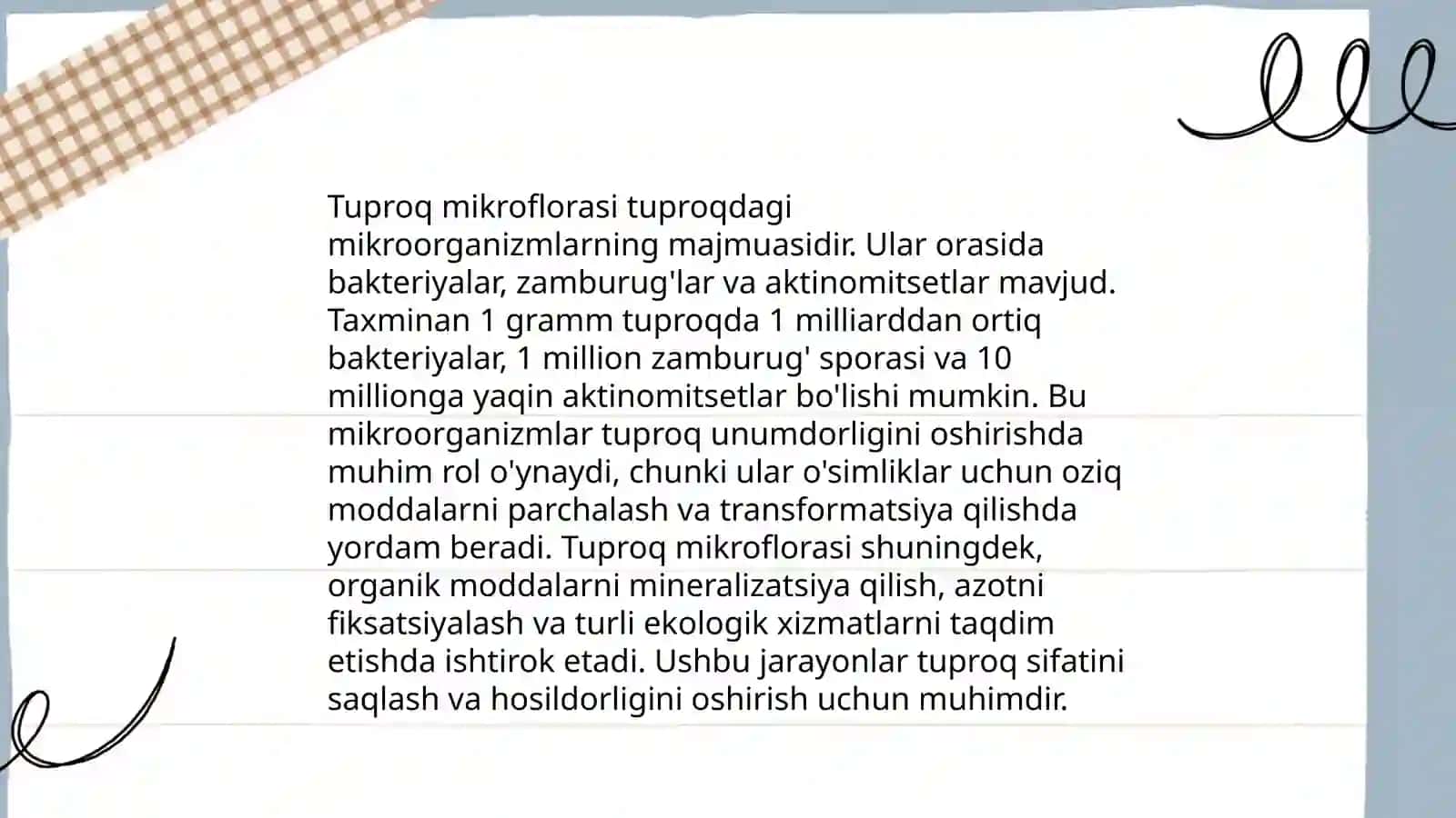 Biologik omillarning mikroorganizmlarga tasiri. Tuproq suv va havo mikroflorasi 4
