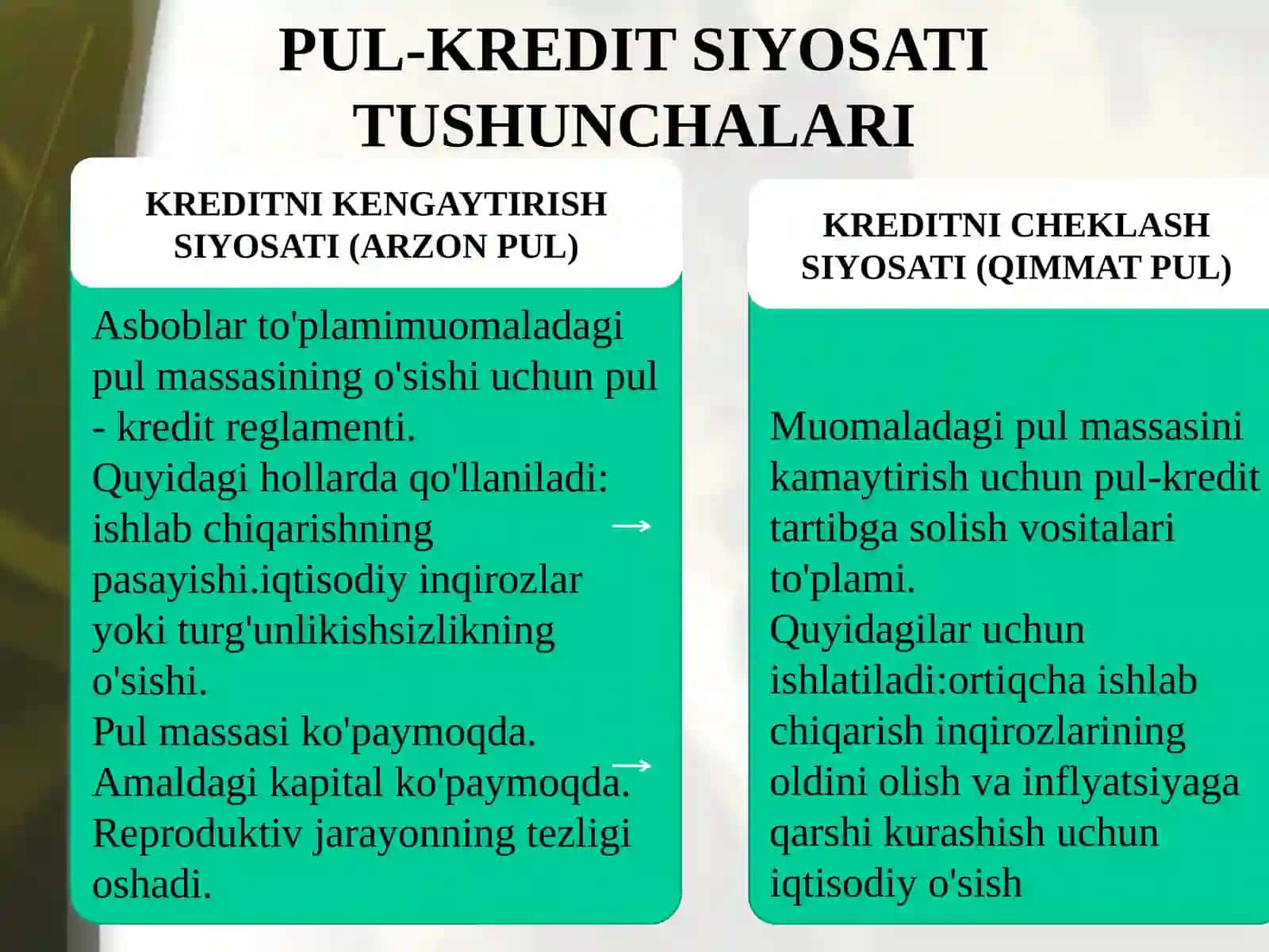 PUL-KREDIT SIYOSATI 4