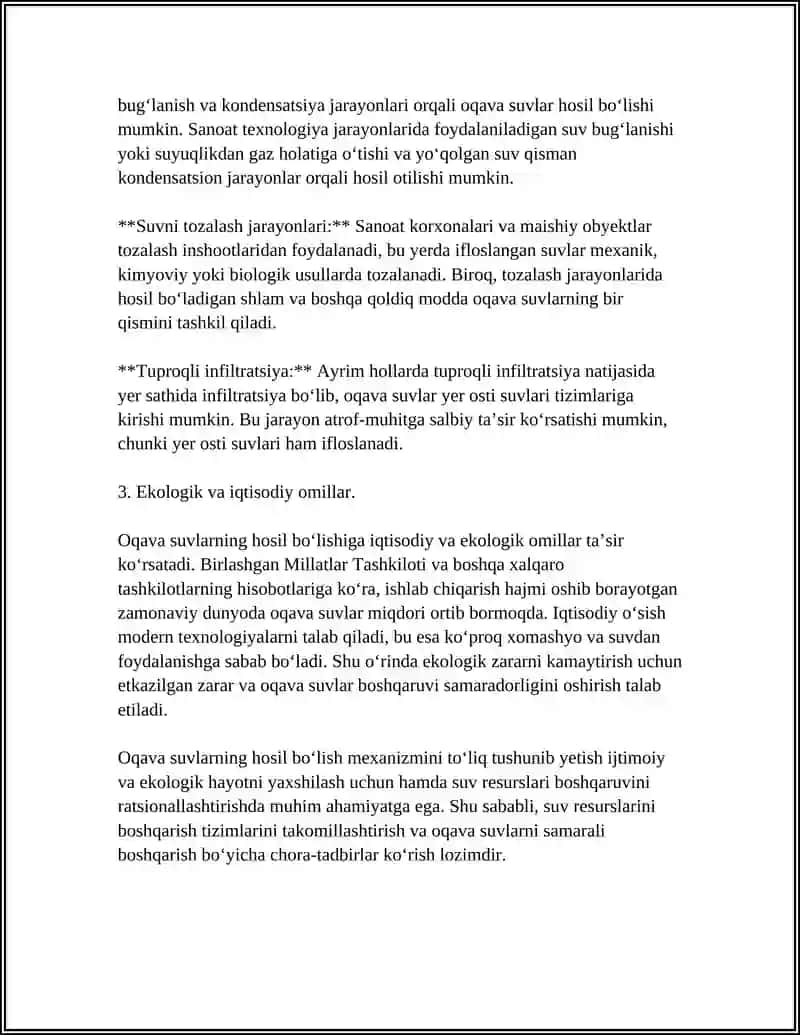 OQAVA SUVLARNING HOSIL BO'LISHI, ULARNING TASNIFI 4