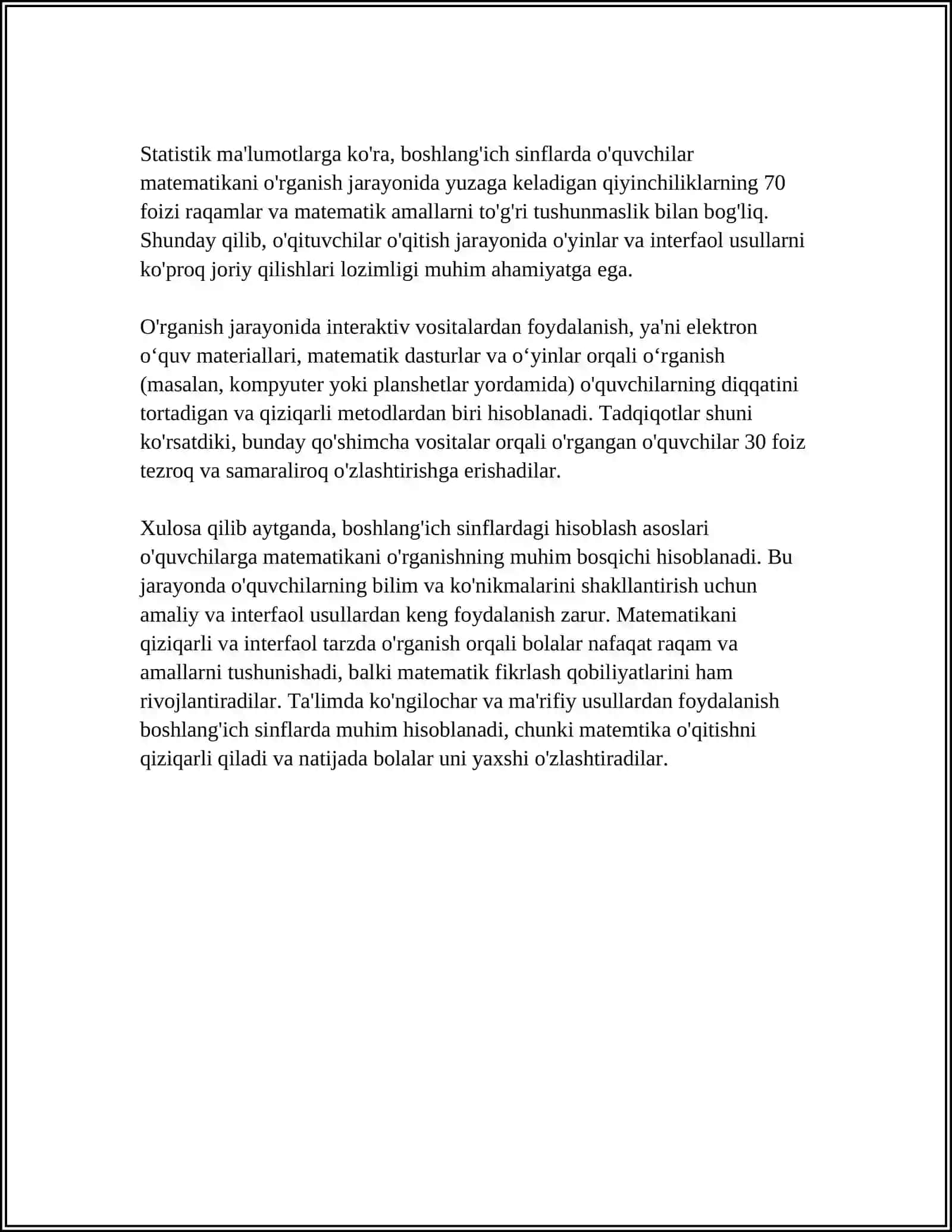 Hisoblash asoslari boshlangʻich sinflarda 4