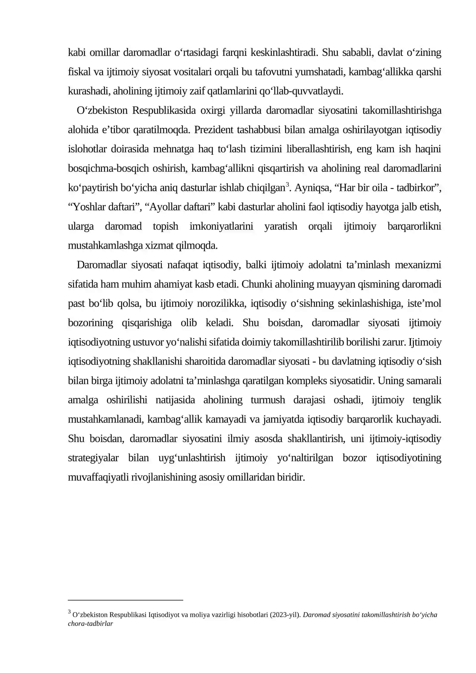 Ijtimoiy iqtisodiyotning shakllanishi sharoitida daromadlar 4