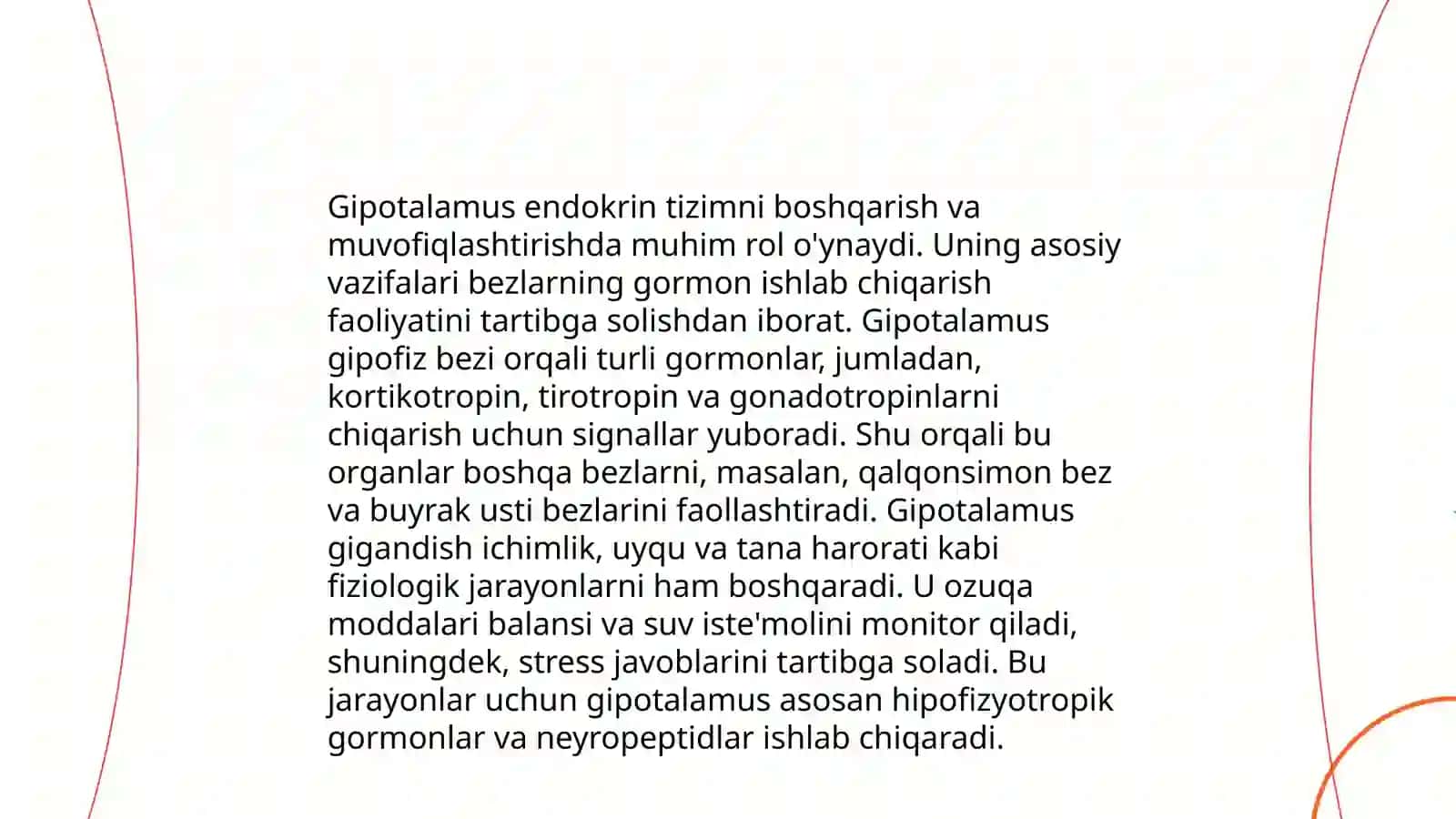 Endokrin bezlar fiziologiyasi. Gipotalo-gipofizar tizim. Qalqonsimon va qalqonoldi bezi. Buyrakusti bezi fiziologiyasi 4