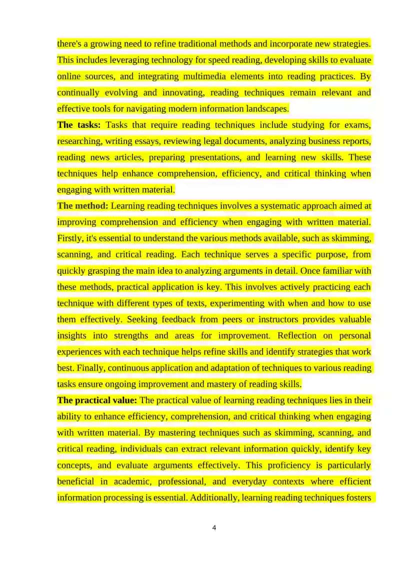 Teaching reading and understanding technical texts 4