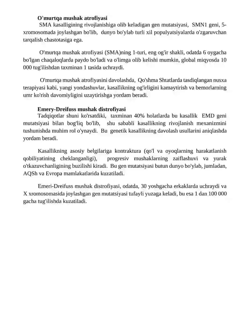 Asab tizimining (miopatiyalar ) nasli kasalliklar 4