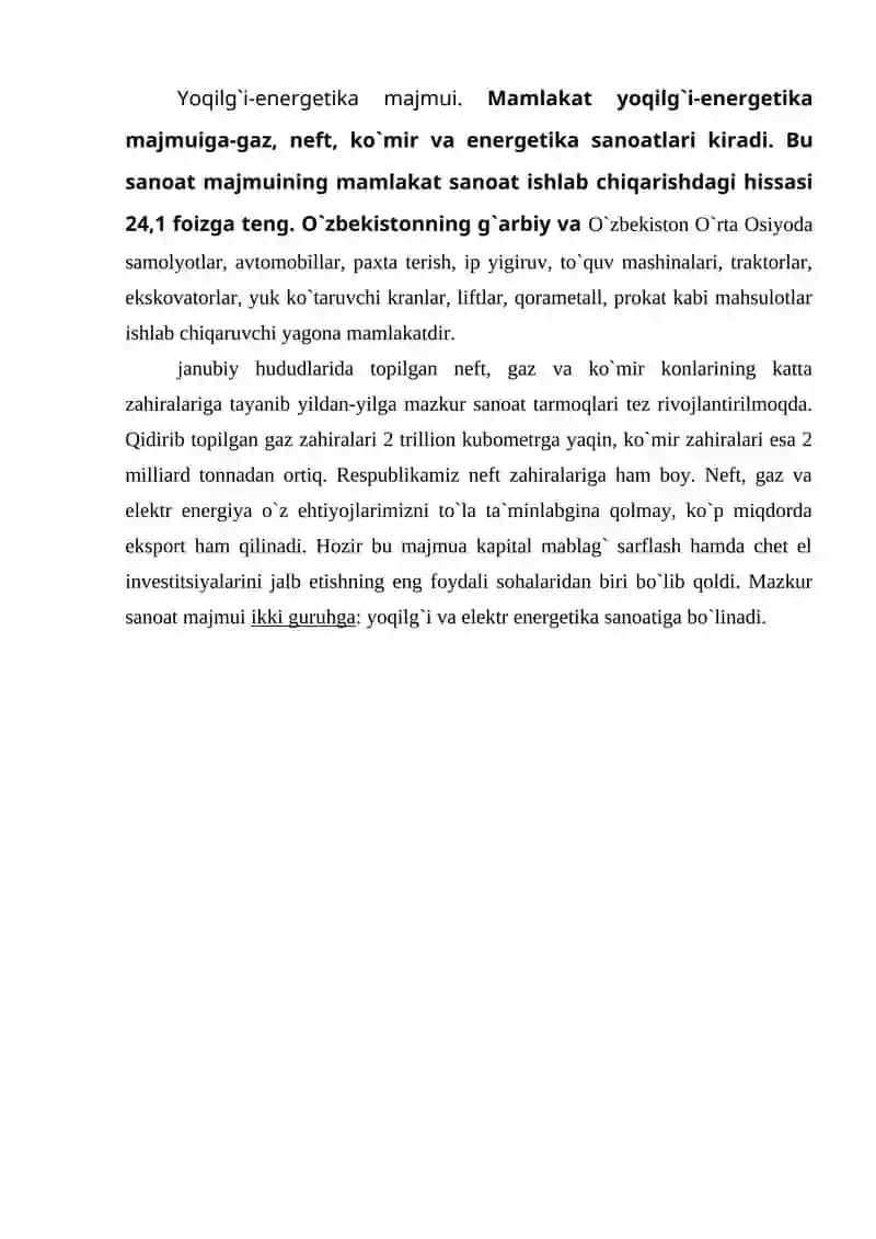 SANOAT MAHSULOTLARINING MATERIAL VA ENERGIYA SARFINI KAMAYTIRISH YO‘NALISHLARI 4