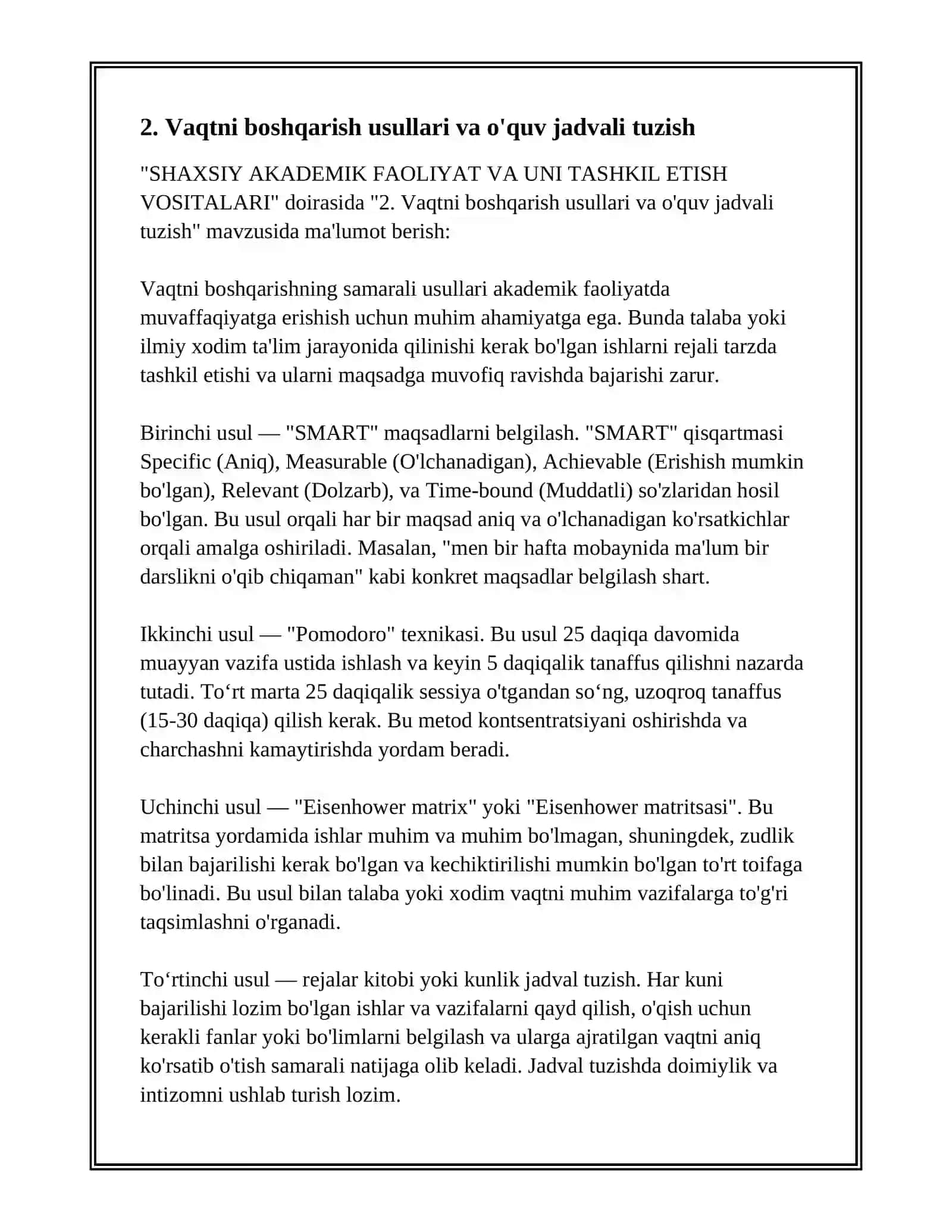 SHAXSIY AKADEMIK FAOLIYAT VA UNI TASHKIL ETISH VOSITALARI 4