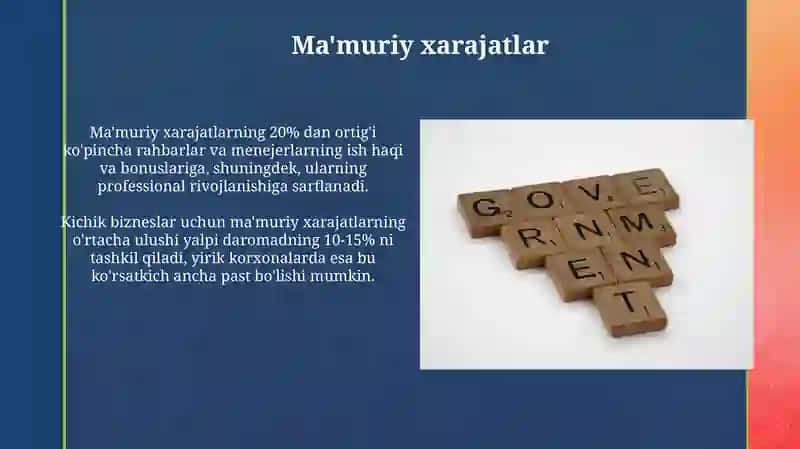 Boshqaruv harajatlarining mohiyati va turlari 4