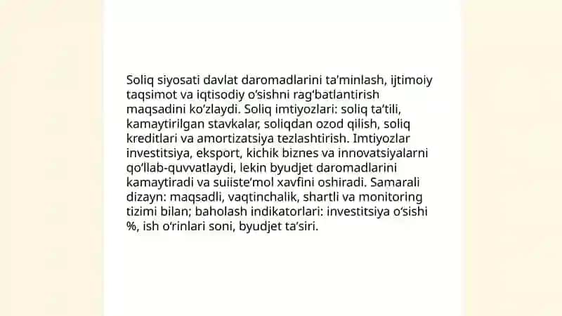 Iqtisodiy siyosatning dastak va vositalari 4