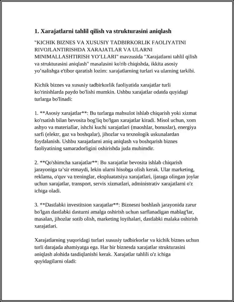 Xarajatlarni tahlil qilish va strukturasini aniqlash 4
