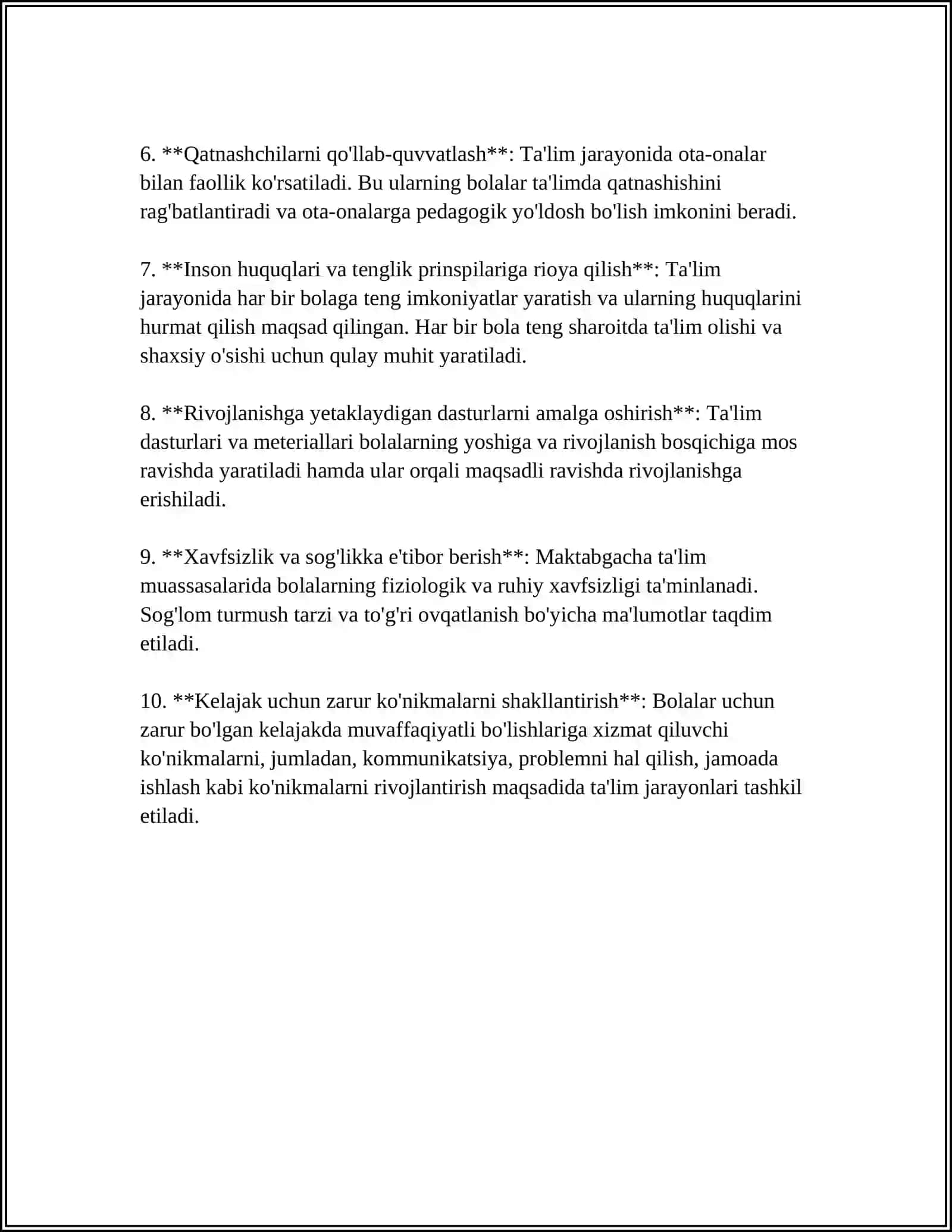 MAKTABGACHA TAʼLIM VA TARBIYANING DAVLAT STANDARTLARI MAZMUN VA ASOSIY VAZIFALARI 4